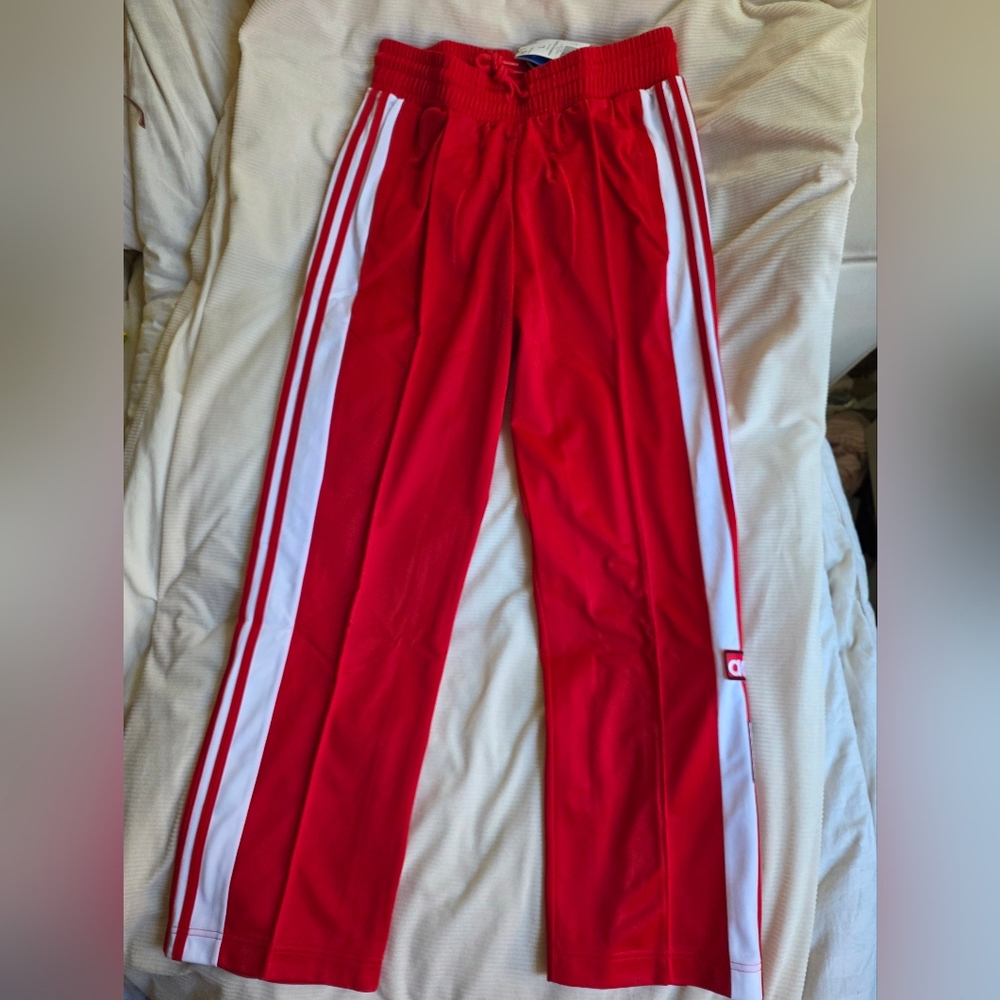 Adidas Women’s Original Adibreak Better Scarlet Red WhiteTrack Pants - Picture 11 of 15